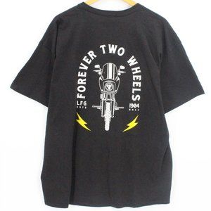 LFG T-shirt Men's Casual Black Short Sleeve Crewneck Motorcycle Graphic 2XL